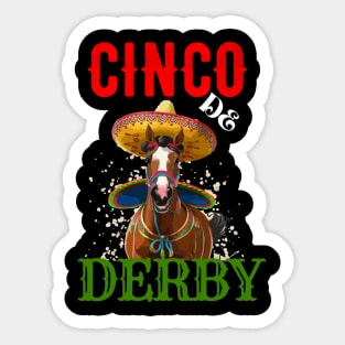 Derby Party Cinco De Mayo Horse Racing Sombrero Sticker